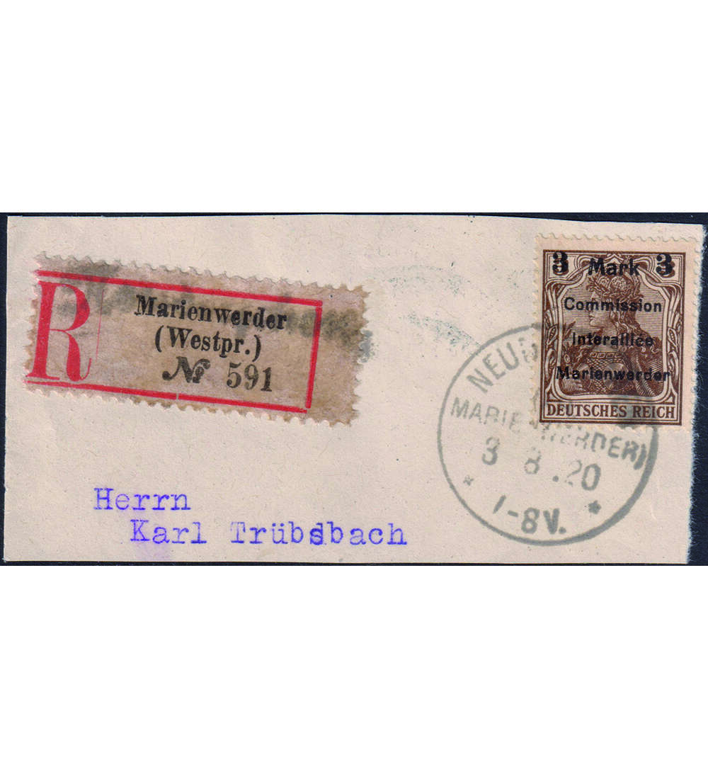 Marienwerder - Briefstck Nr. 24 B I b auf Briefstck typgeprft und signiert