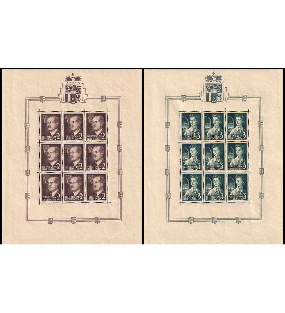 Liechtenstein - Kleinbogen Nr. 332-333 postfrisch Frstenpaar 1955