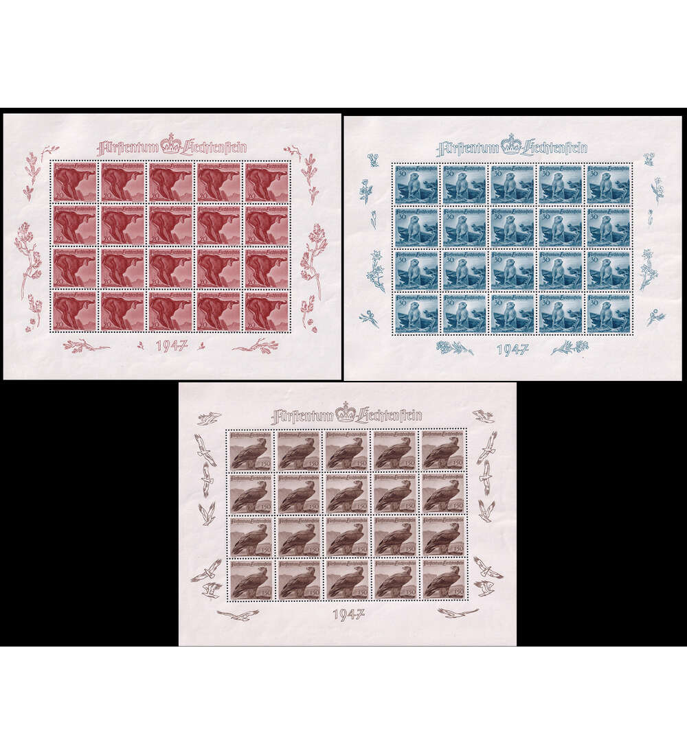 Liechtenstein - Kleinbogen Nr. 253-255 postfrisch Jagd 1947