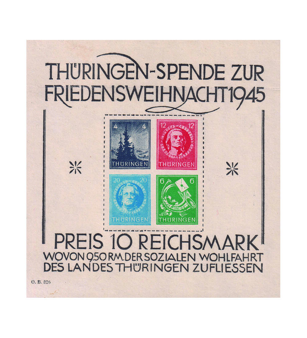 SBZ - Block 2 postfrisch leider b�gig go�er Weihnachtsblock 1945