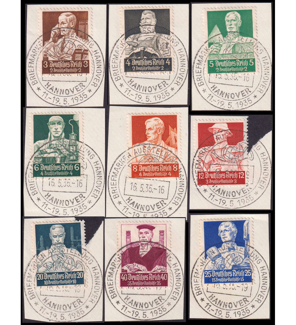 Deutsches Reich Stnde 1934 Nr. 556-564 auf Briefabschnitt mit Sonderstempel