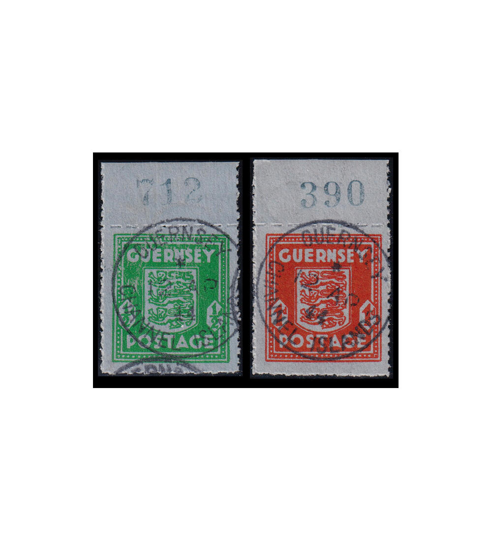 Deutsche Besetzung Guernsey Nr. 4-5 vom Oberrand sauber rundgestempelt