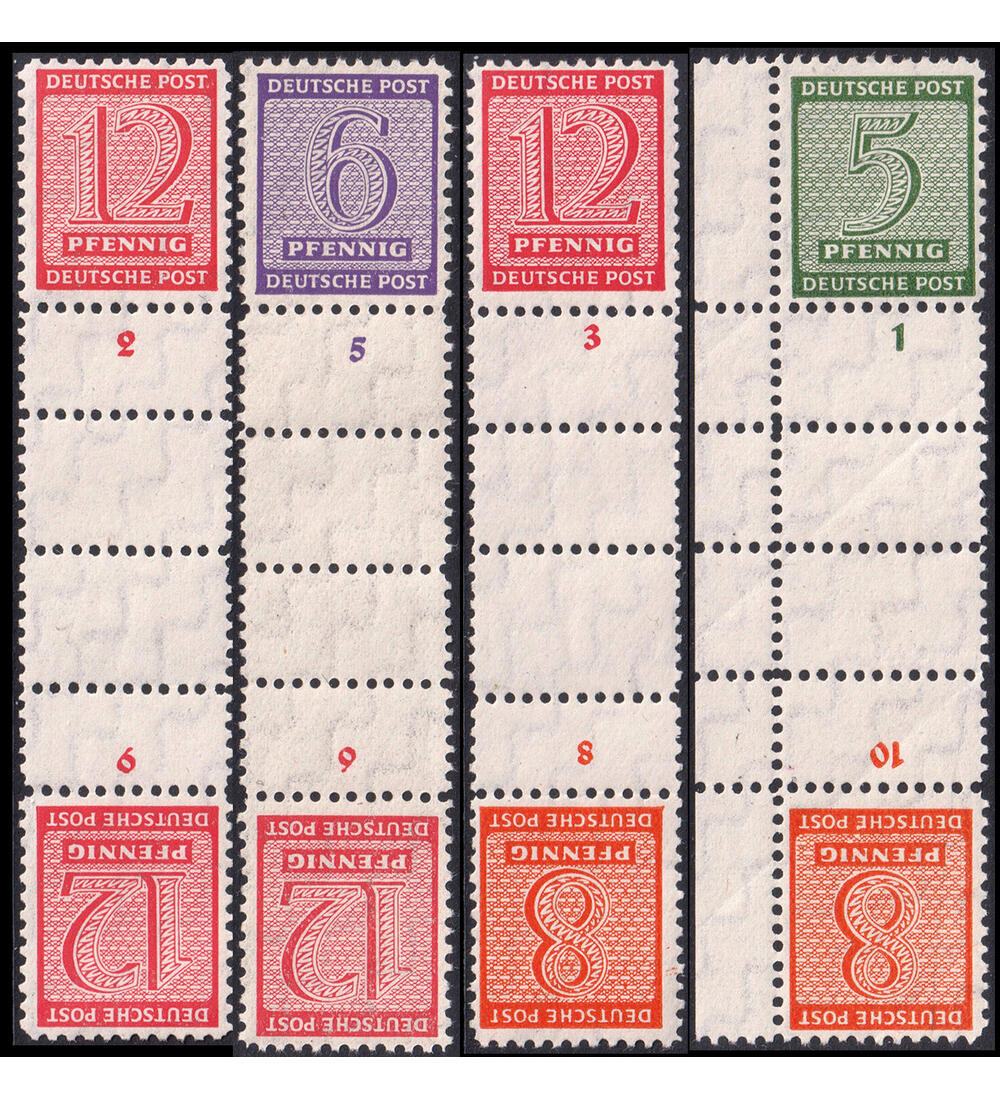 SBZ-Zusammendrucke Ziffern SK Zd 5 - SK Zd 8 postfrisch