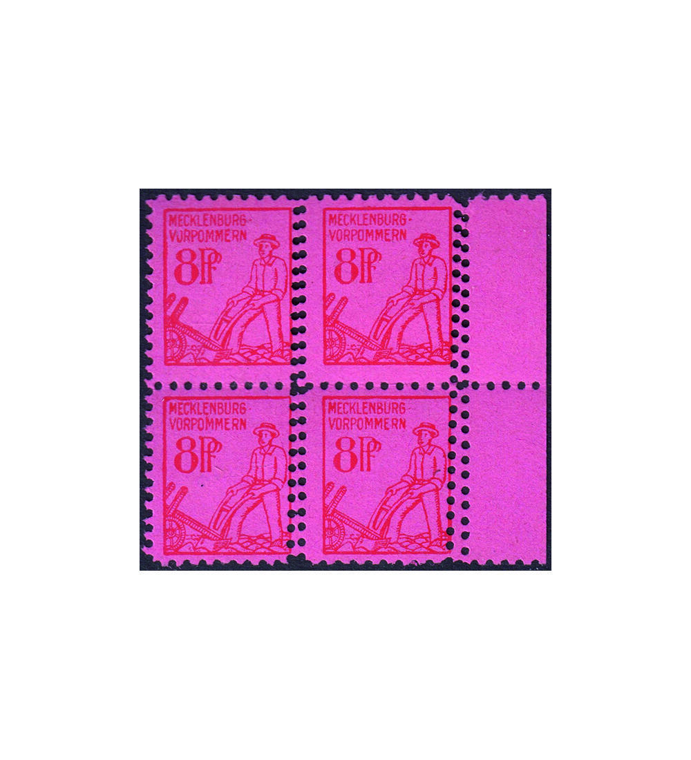 SBZ - Verz�hnung Nr. 11 x b postfrischer Viererblock mit Doppelz�hnung