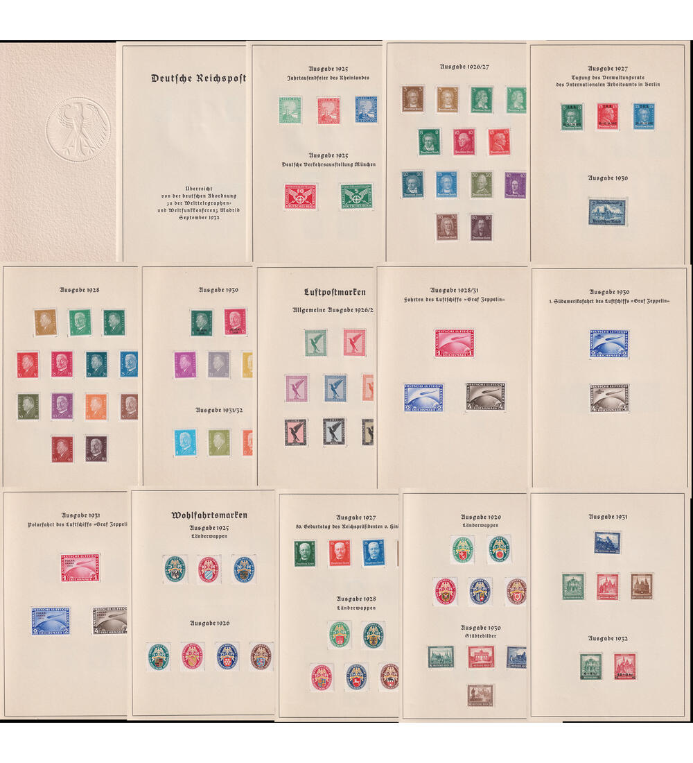 Deutsches Reich - Geschenkheft mit allen Einzelmarken von 1925-1932 ungestempelt