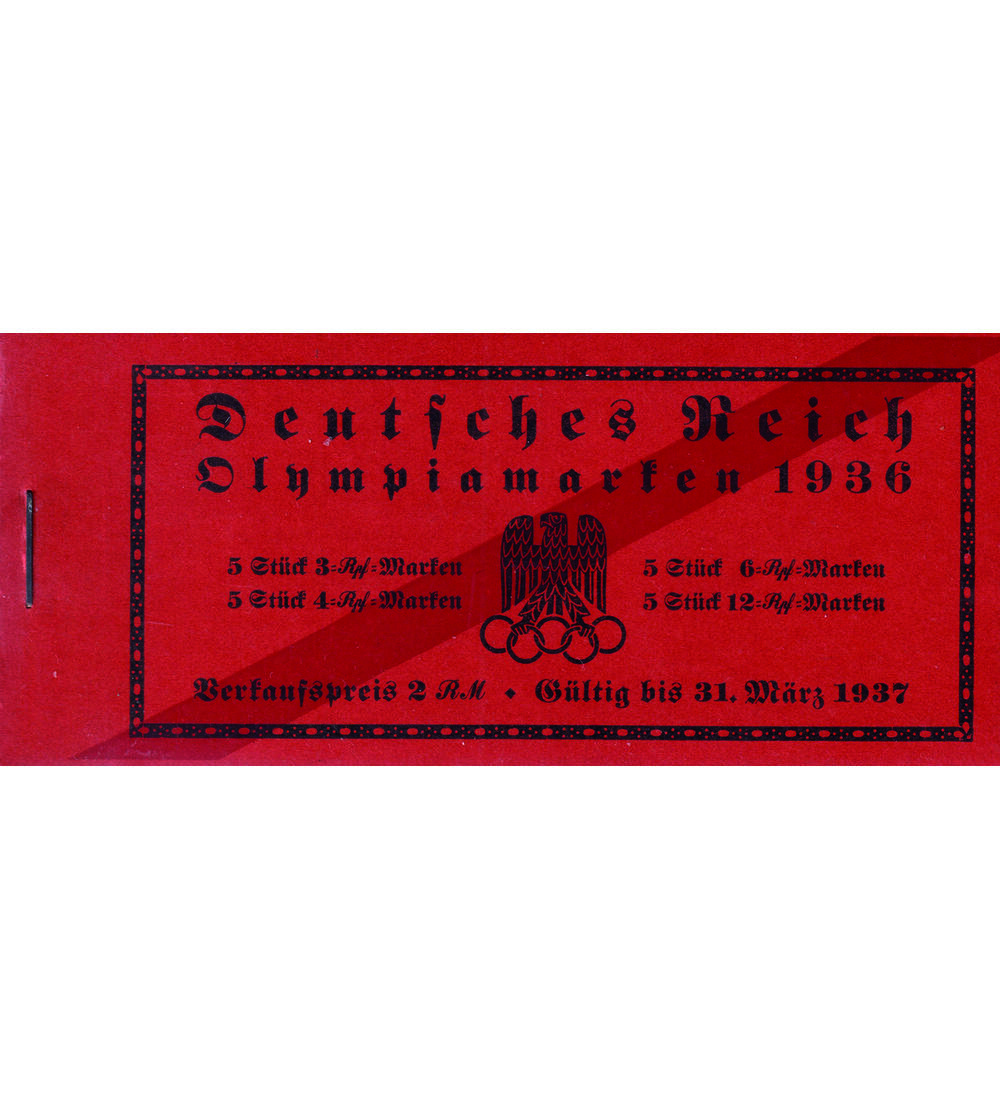 Deutsches Reich MH 42.2 postf. Olympische Spiele 1936 mit rotem Querbalken auf Deckel