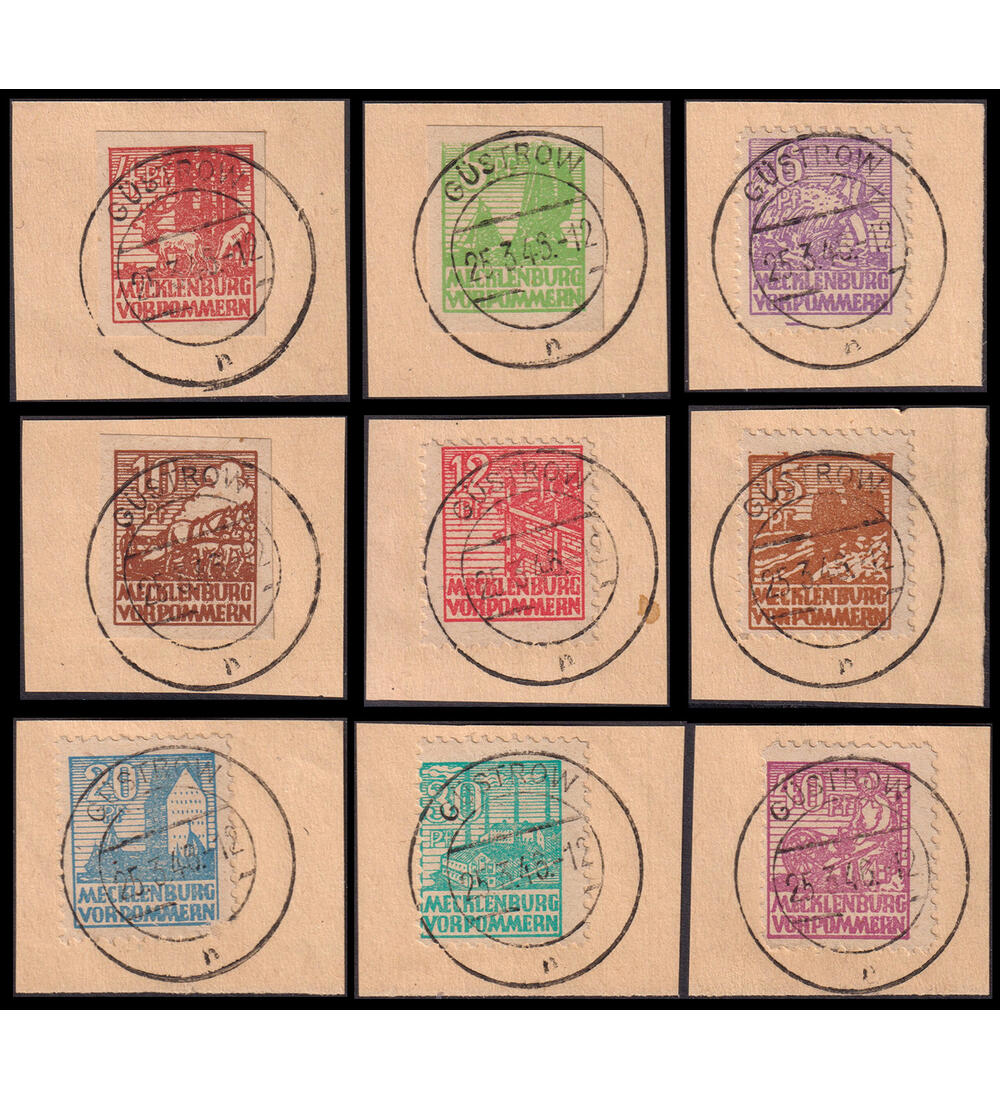 SBZ Abschied 1946 Nr. 29-40 y a. Briefausschnitt typgepr�ft und signiert