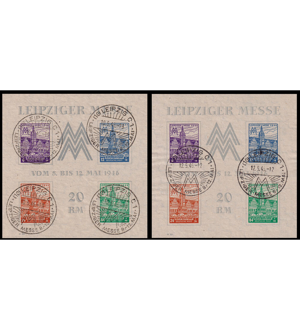 SBZ Leipziger Messe 1946 Block 5 Y + Y m. Sonderstempel gepr�ft und signiert