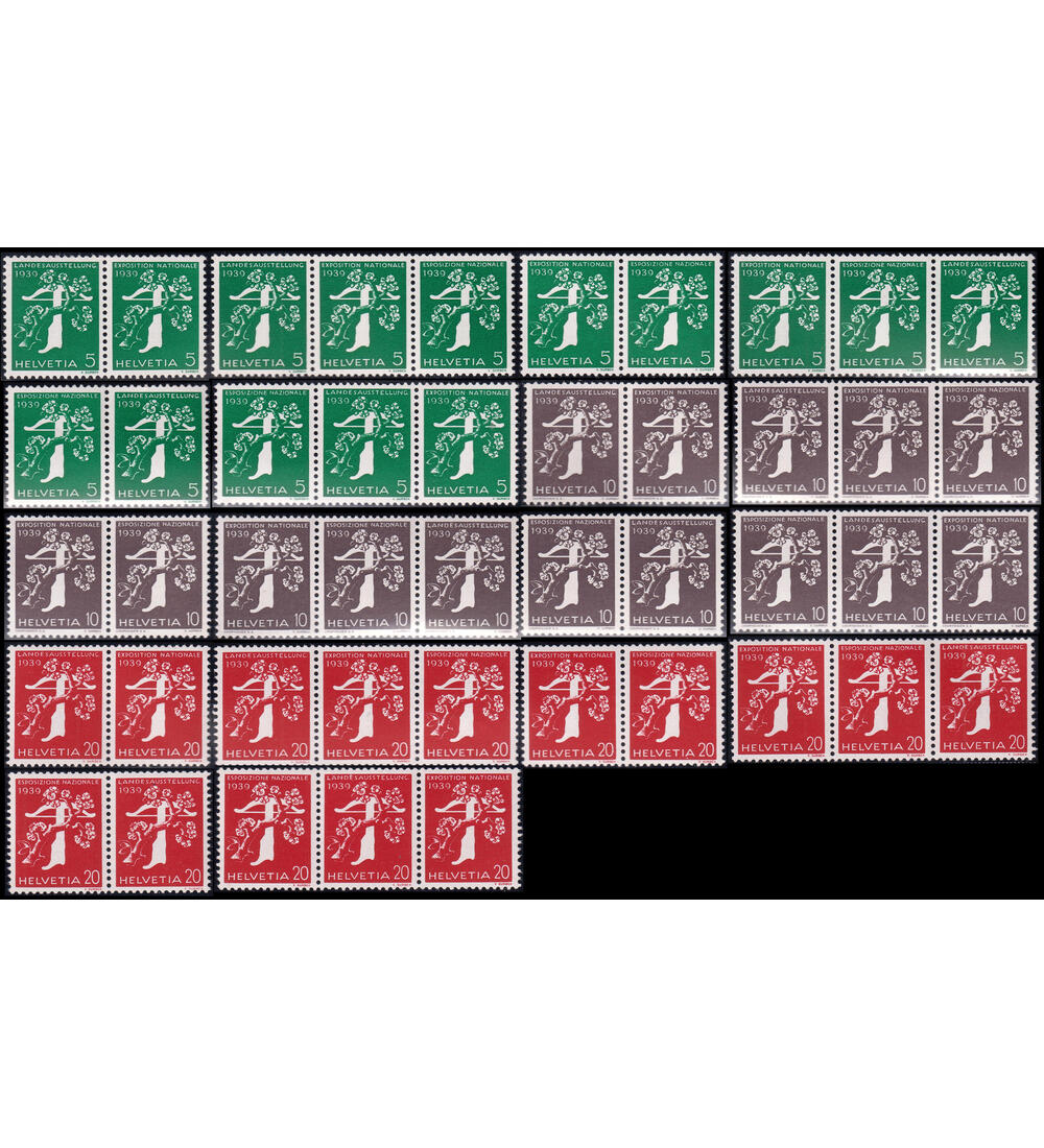 Schweiz - Zusammendrucke W 7 - W 24 postfrisch - 18 ZDs Landesausstellung 1939
