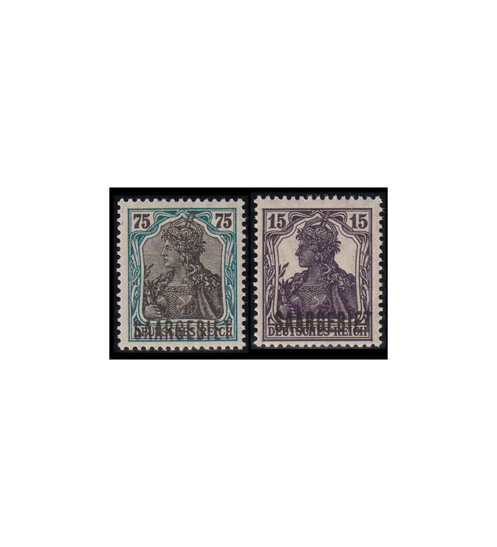 Saargebiet Farbvarianten Nr. 34 b und 40 b postfrisch gepr�ft und typsigniert