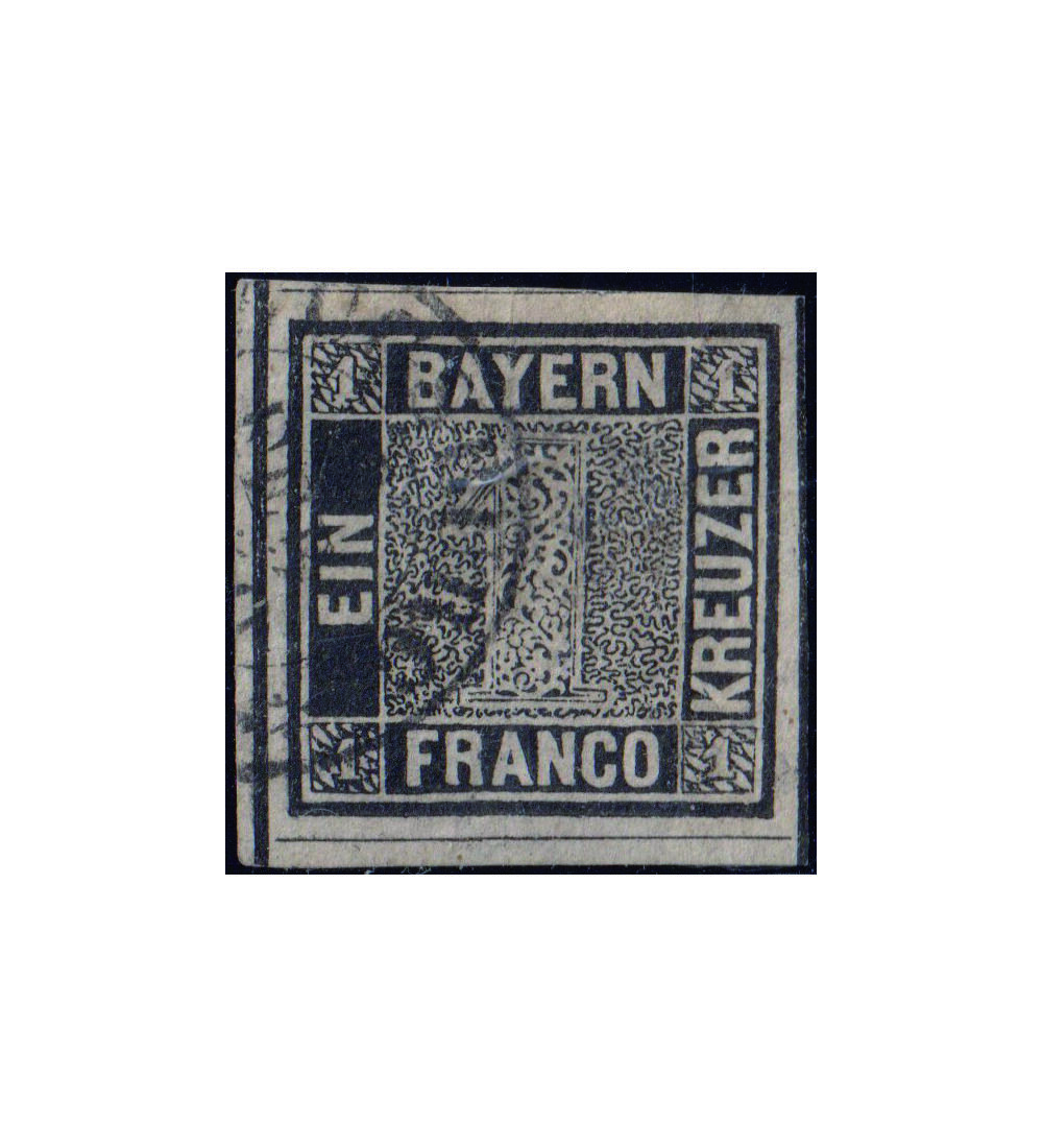 Bayern Einser Nr. 1 gestempelt, gepr�ft und signiert
