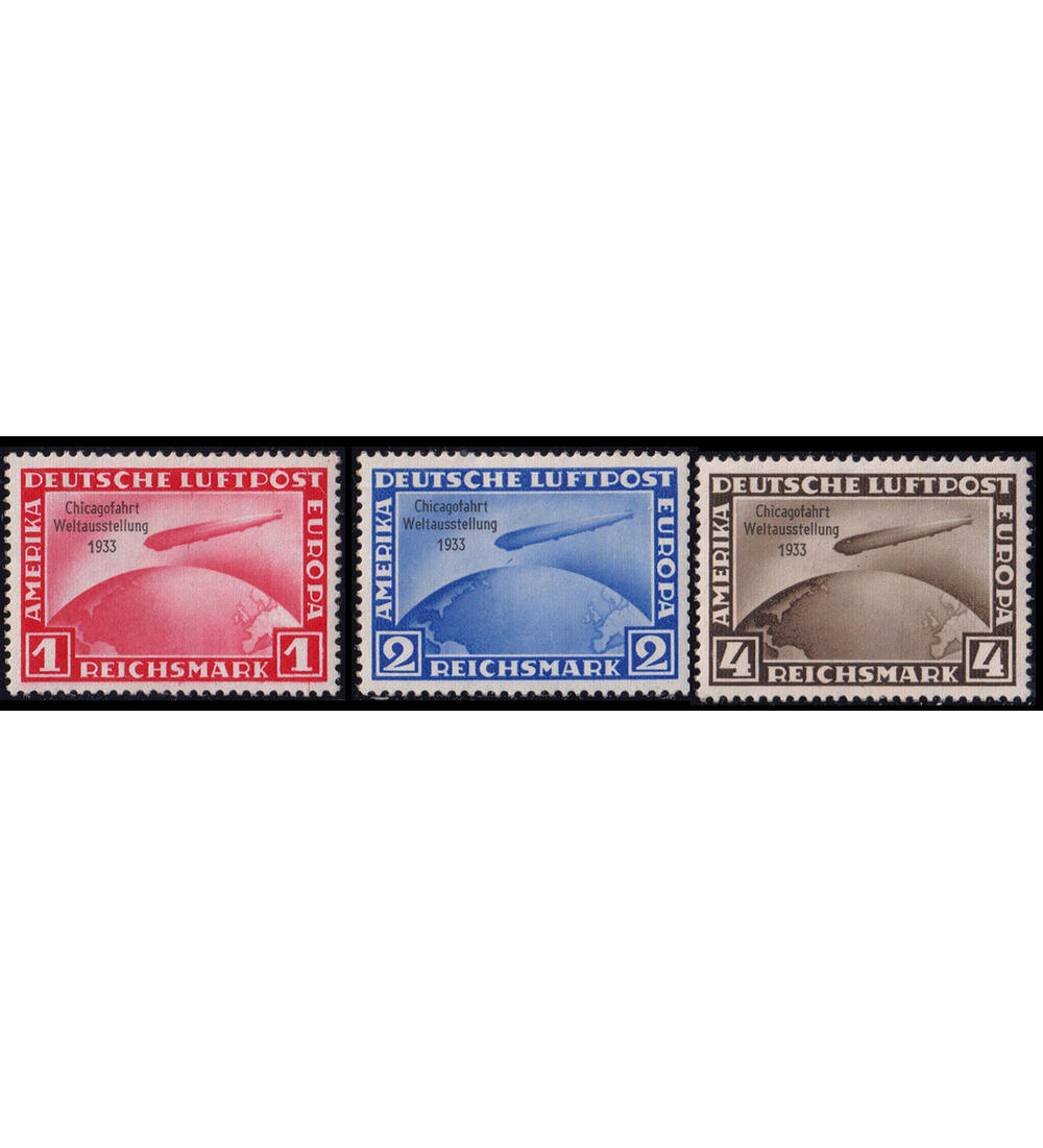 Deutsches Reich Chicagofahrt Nr. 496-498 postfrisch jeder Wert geprft und signiert