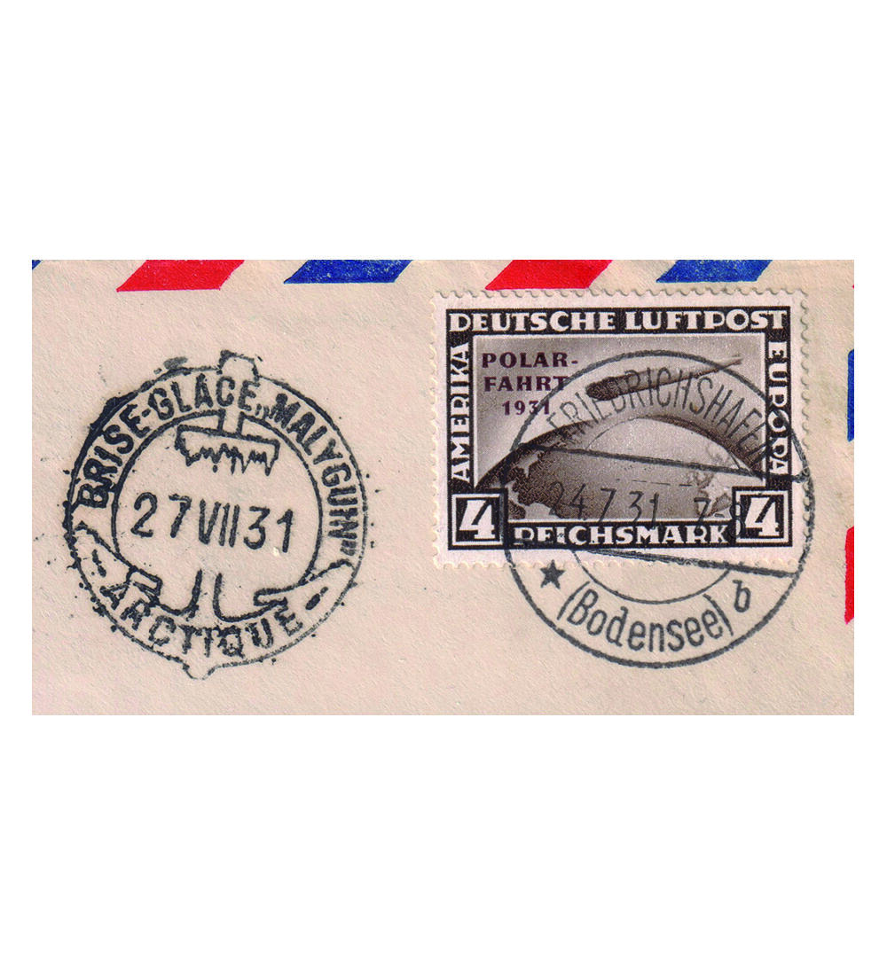 Dt. Reich Polarfahrt 1931 Nr. 458 auf Briefausschnitt