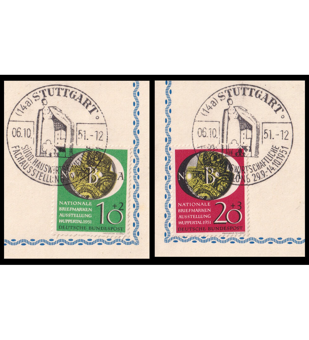 BRD Wuppertal Nr. 141-142 auf Ausschnitt mit vollem Sonderstempel