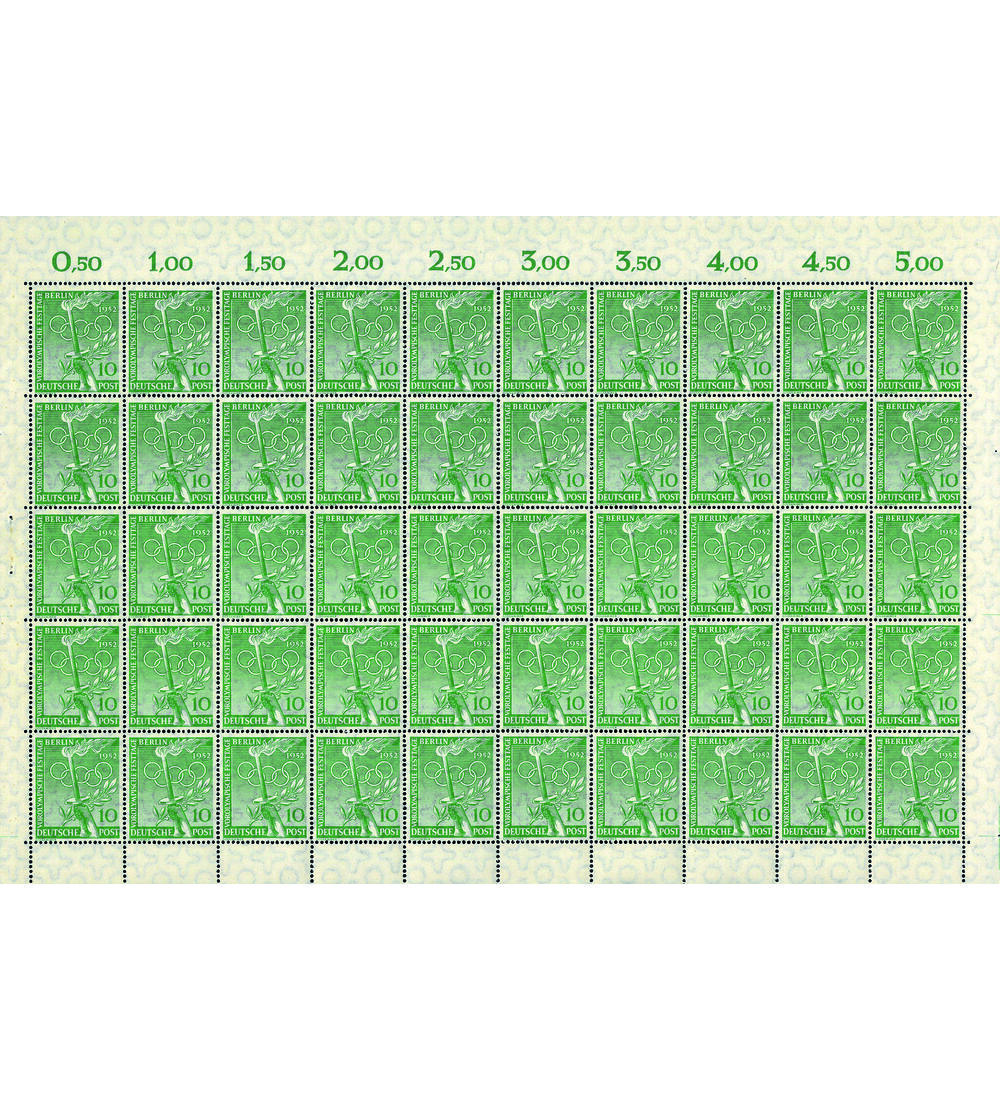 Berlin Olympia-Originalbogen Nr. 89 postfrisch Vorolympische Festtage 1952