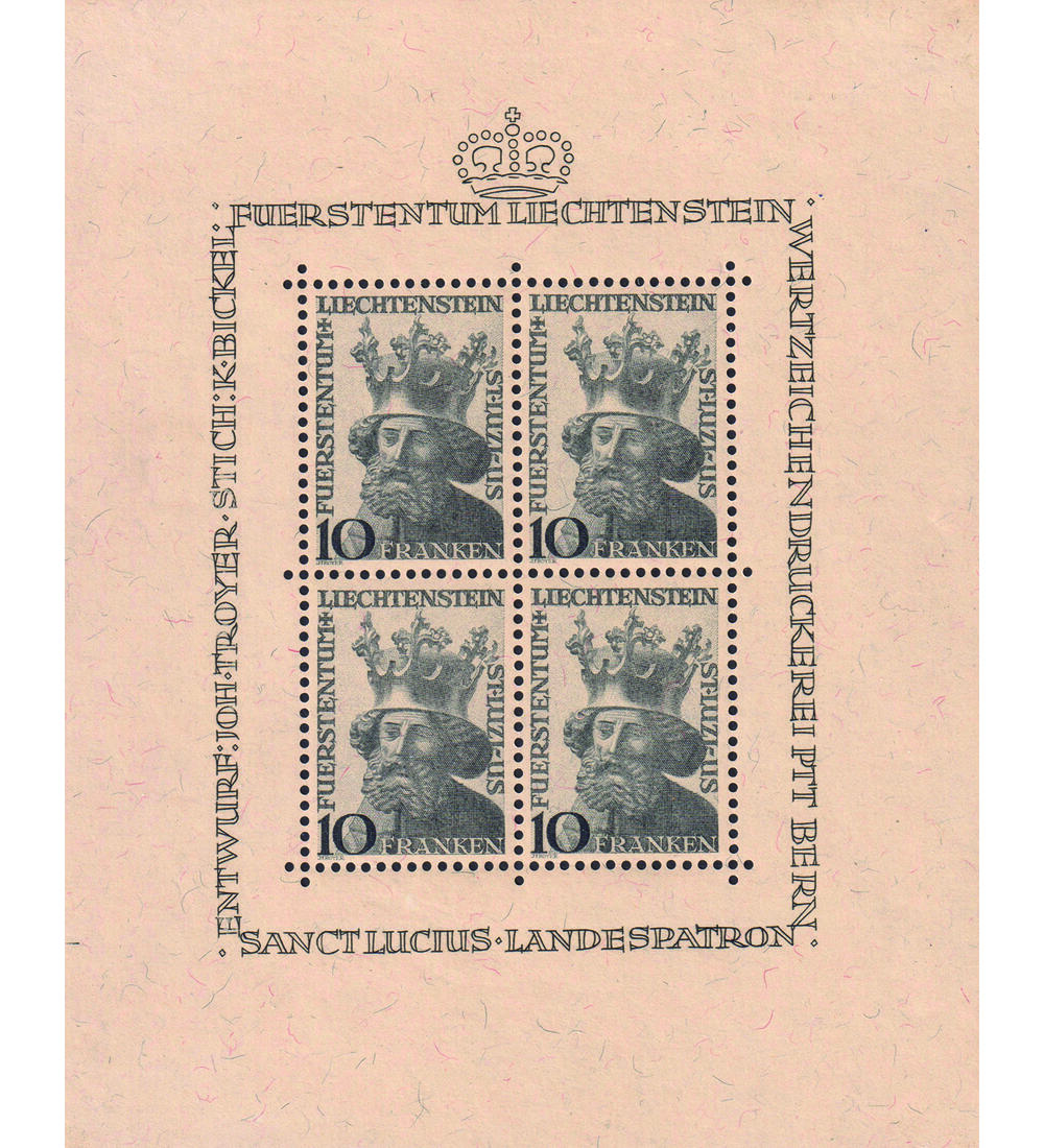 Liechtenstein - Kleinbogen Nr. 247 postfrisch Heilige Luzius 1946