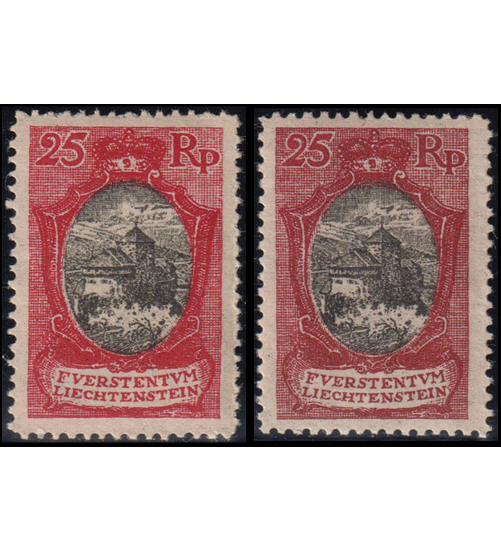 Liechtenstein - Farben Nr. 54 a + b postfrisch Landschaften 1921