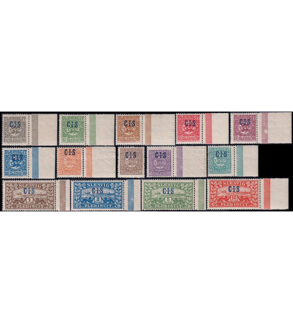 Dt. Abstimmung Schleswig Nr. D1-14 postfrisch meist vom rechten Seitenrand