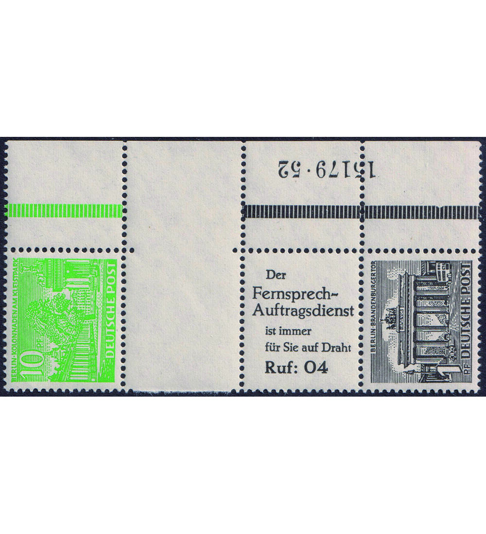 Berlin HAN-Nummer postfrisch ZD S 9 mit HAN 15179.52
