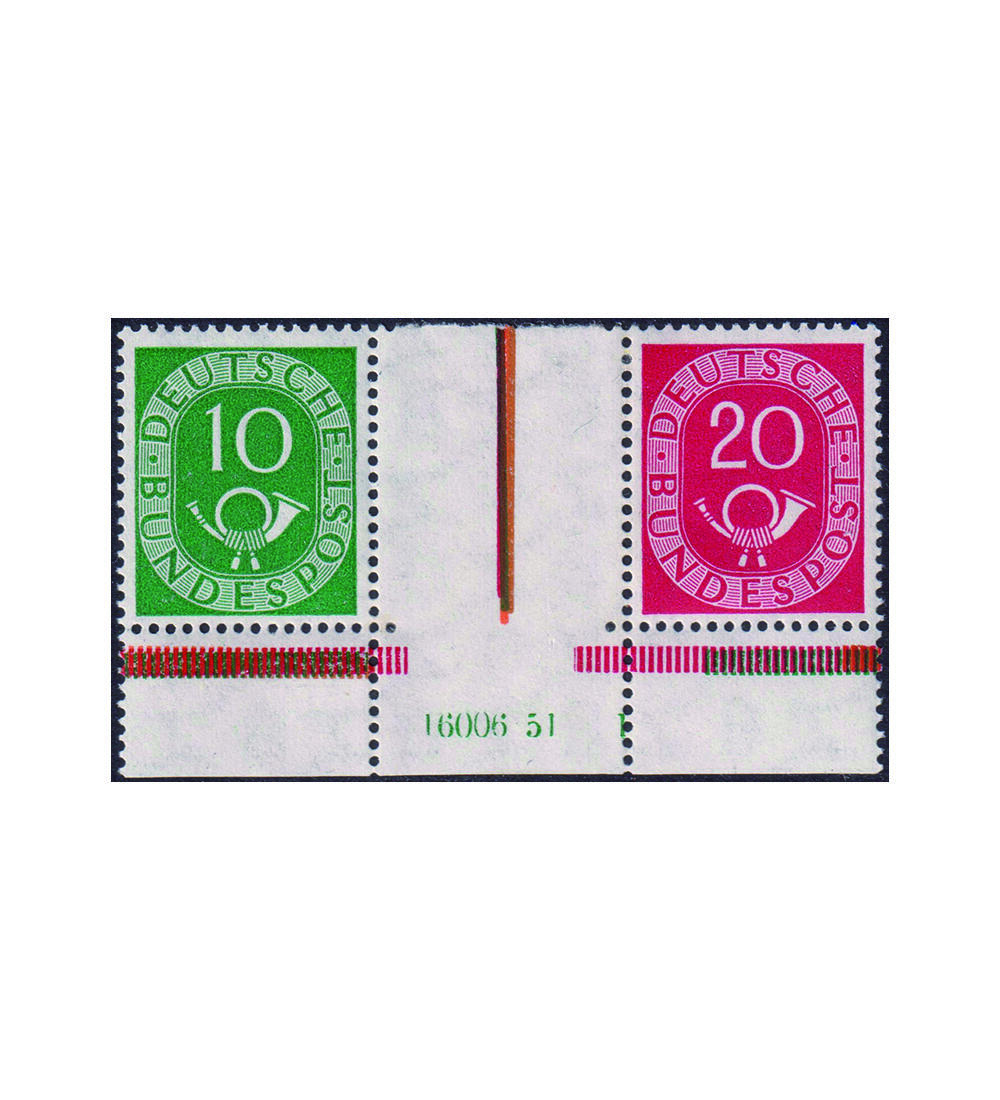 BRD Zusammendruck mit HAN WZ 1 postfrisch, HAN 16006.51 Posthorn