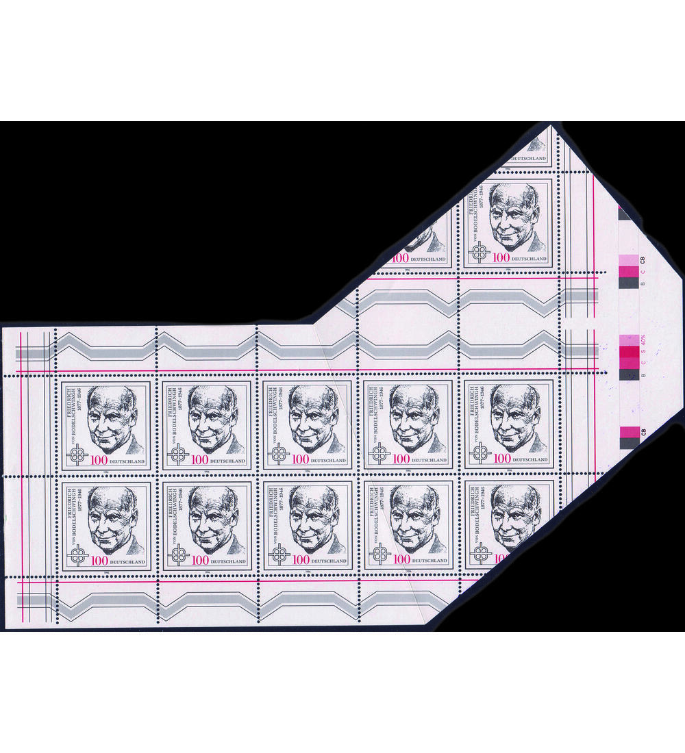 BRD - Kleinbogen Nr. 1835 postfrisch mit totalem Verschnitt Bodelschwingh