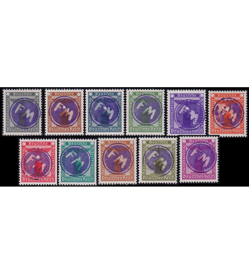 Handstempel auf Dt. Reich Dienstmarken Adler a. Podest postfrisch, gepr�ft u signiert