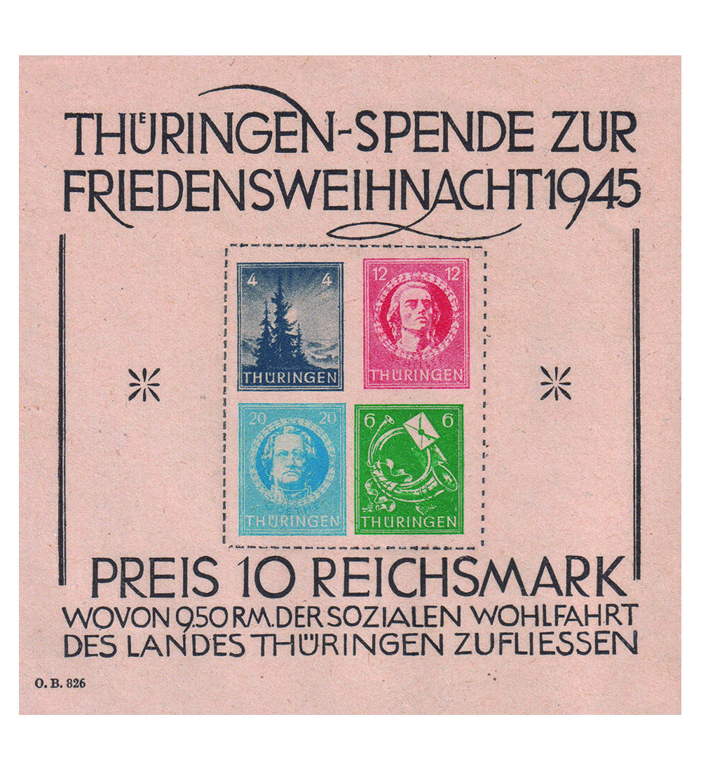 SBZ Block - Abart Block 2 t postfrisch gro�er Weihnachtsblock