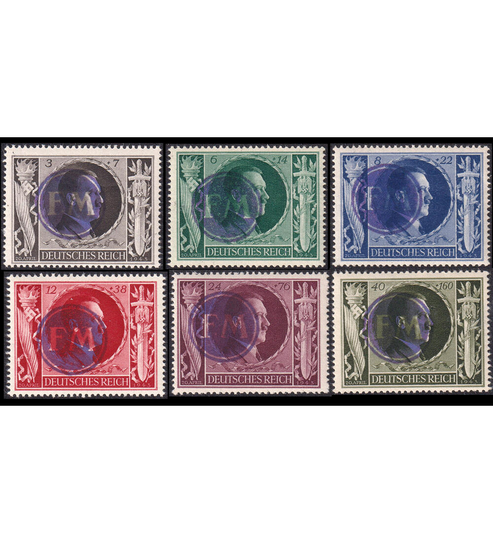 Lokalaufgabe Fredersdorf Handstempelaufdruck auf Dt. Reich Nr. 844-849