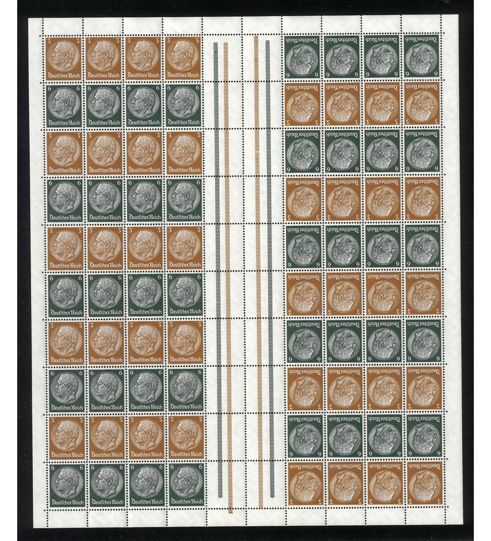 Dt. Reich Markenheftchenbogen MHB Nr. 44 postfrisch Hindenburg 1937/1939