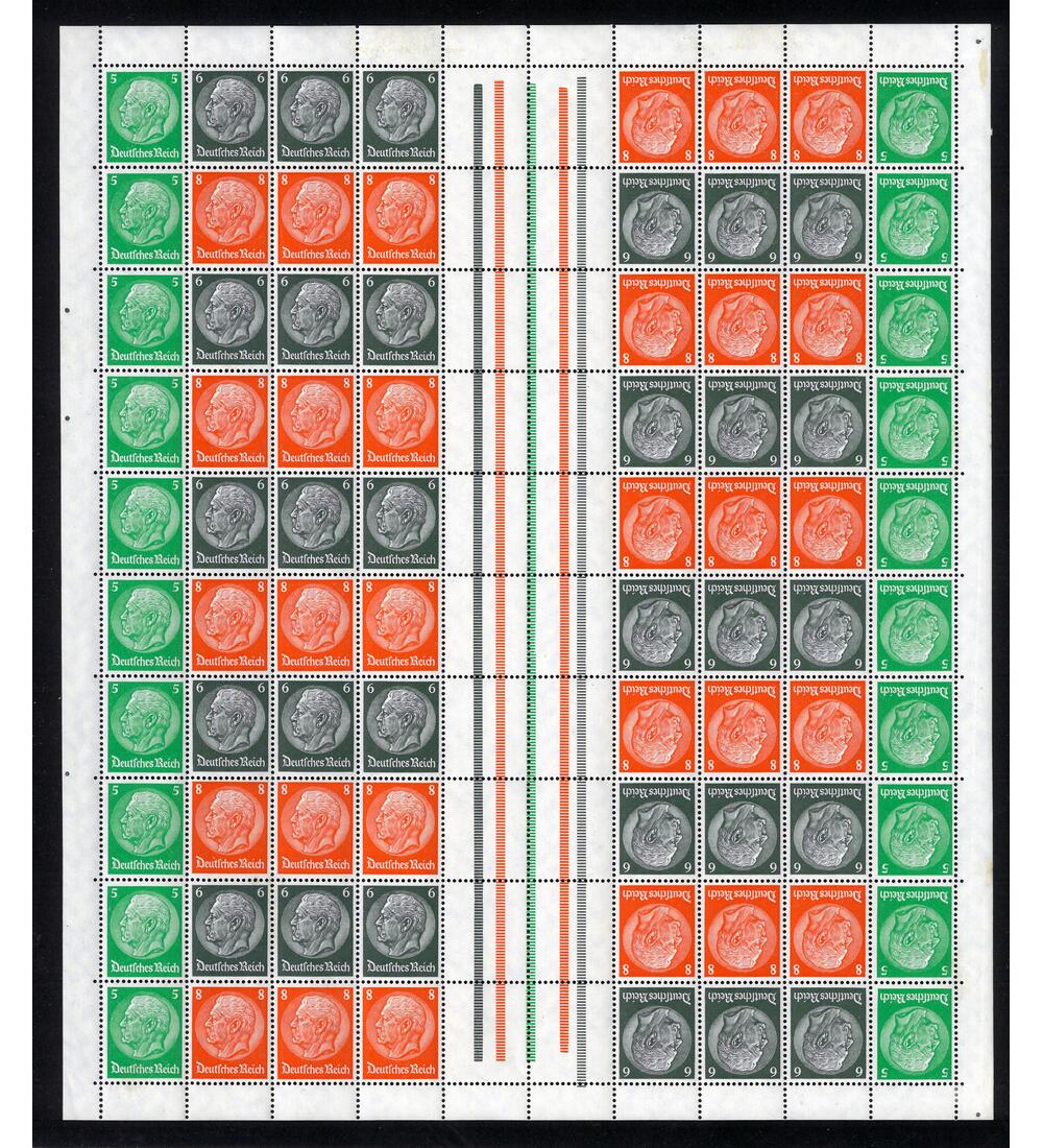 Dt. Reich Markenheftchenbogen MHB Nr. 45 postfrisch Hindenburg 1937/1939