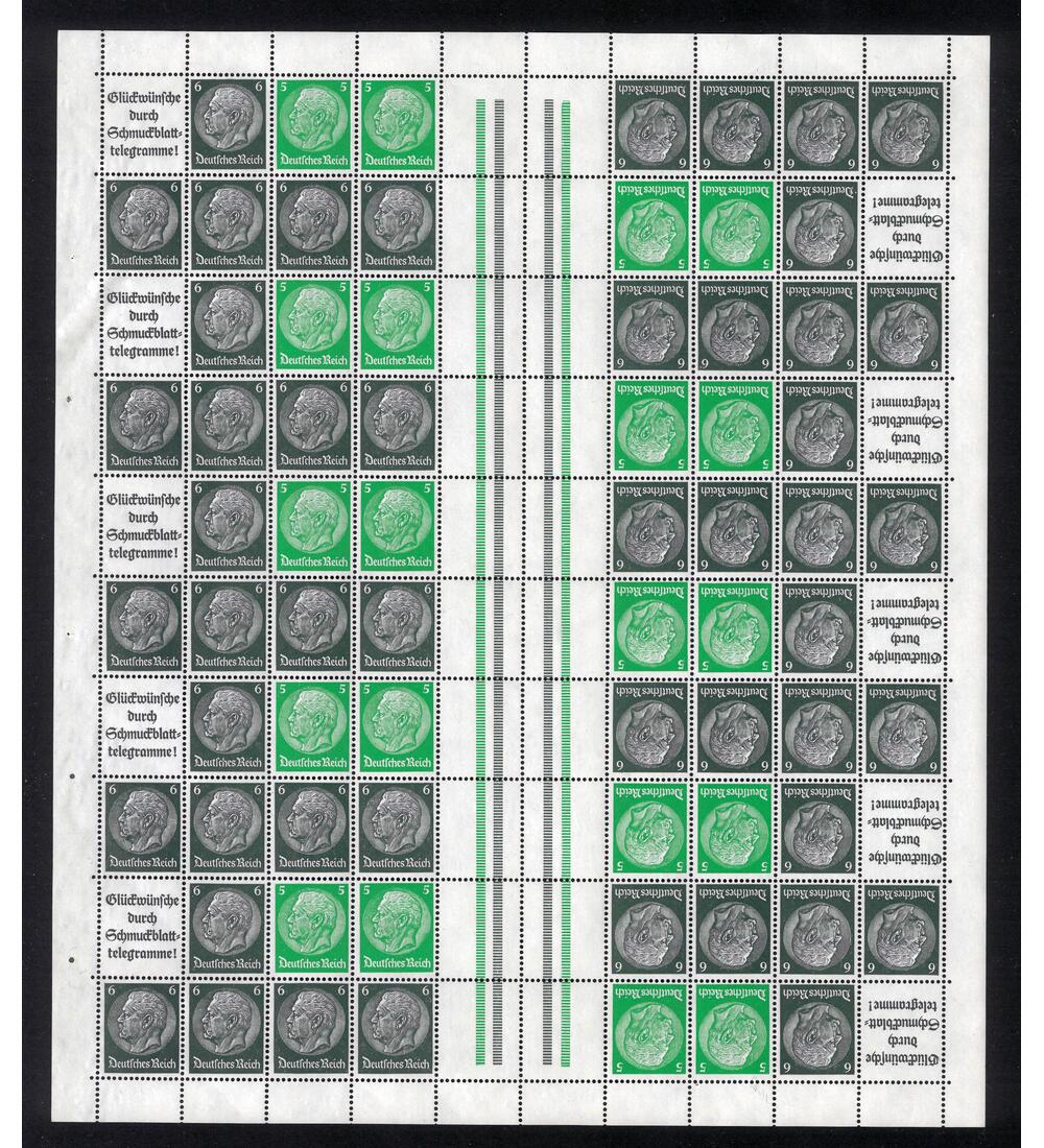 Dt. Reich Markenheftchenbogen MHB Nr. 48 postfrisch Hindenburg 1939
