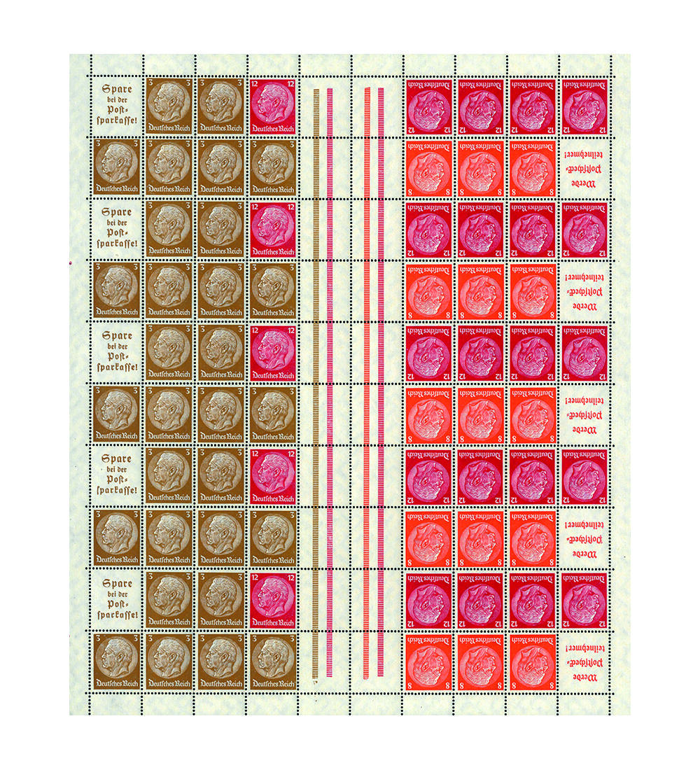 Dt. Reich Markenheftchenbogen MHB Nr. 52 postfrisch Hindenburg 1940/1941