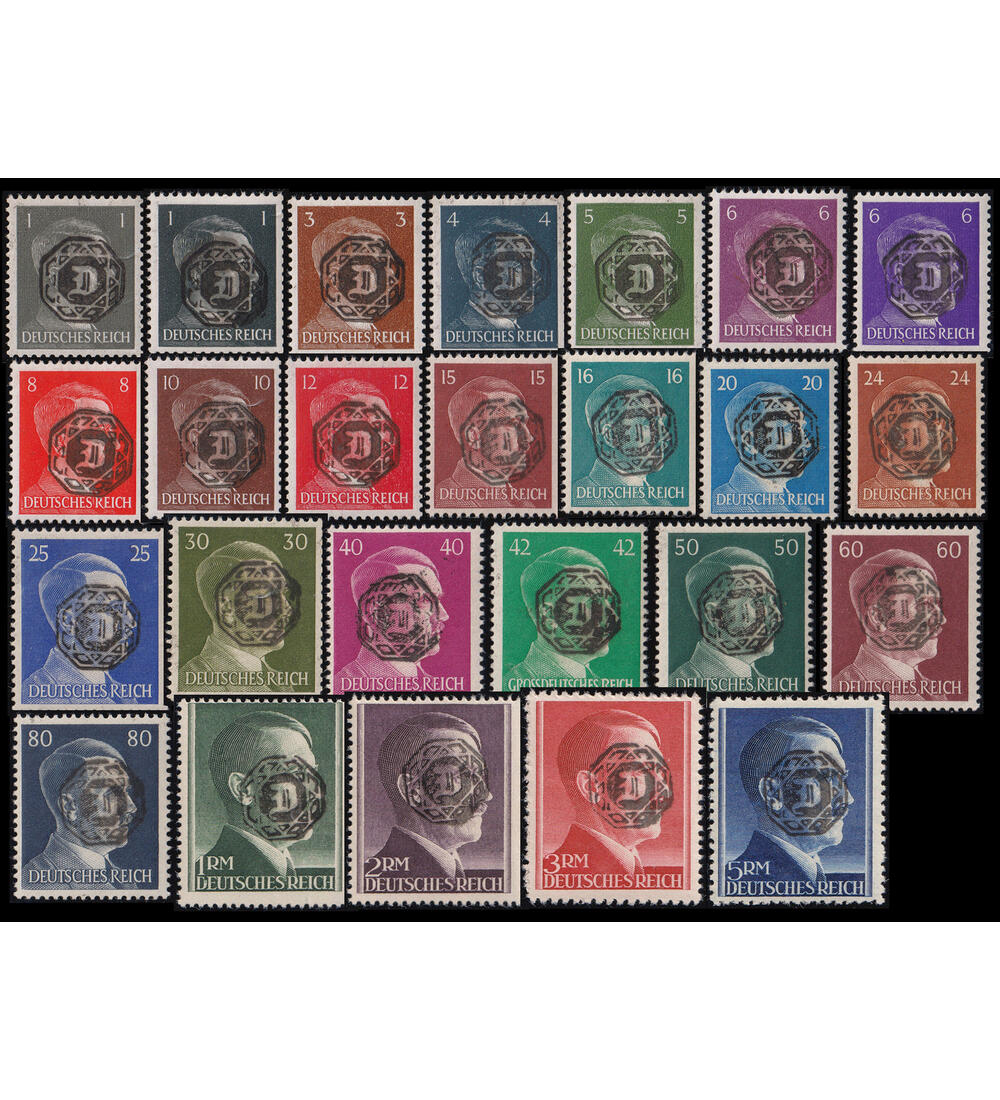 Lokalausgabe L�bau 25 postfrische Werte gepr�ft von 1 Pfennig bis 5 Mark