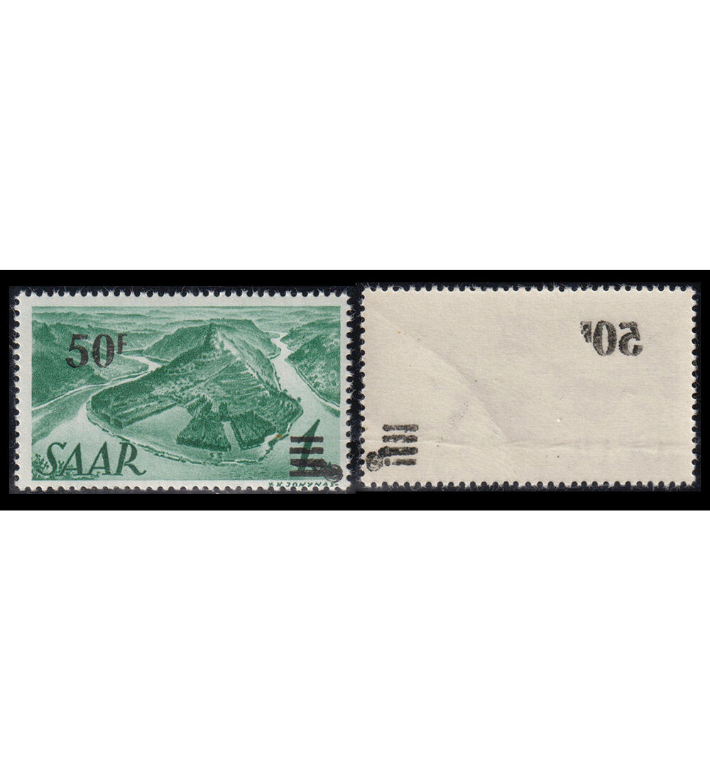 Saarland Gummidruck Nr. 238 postfrisch mit 2. Aufdruck auf Gummierung