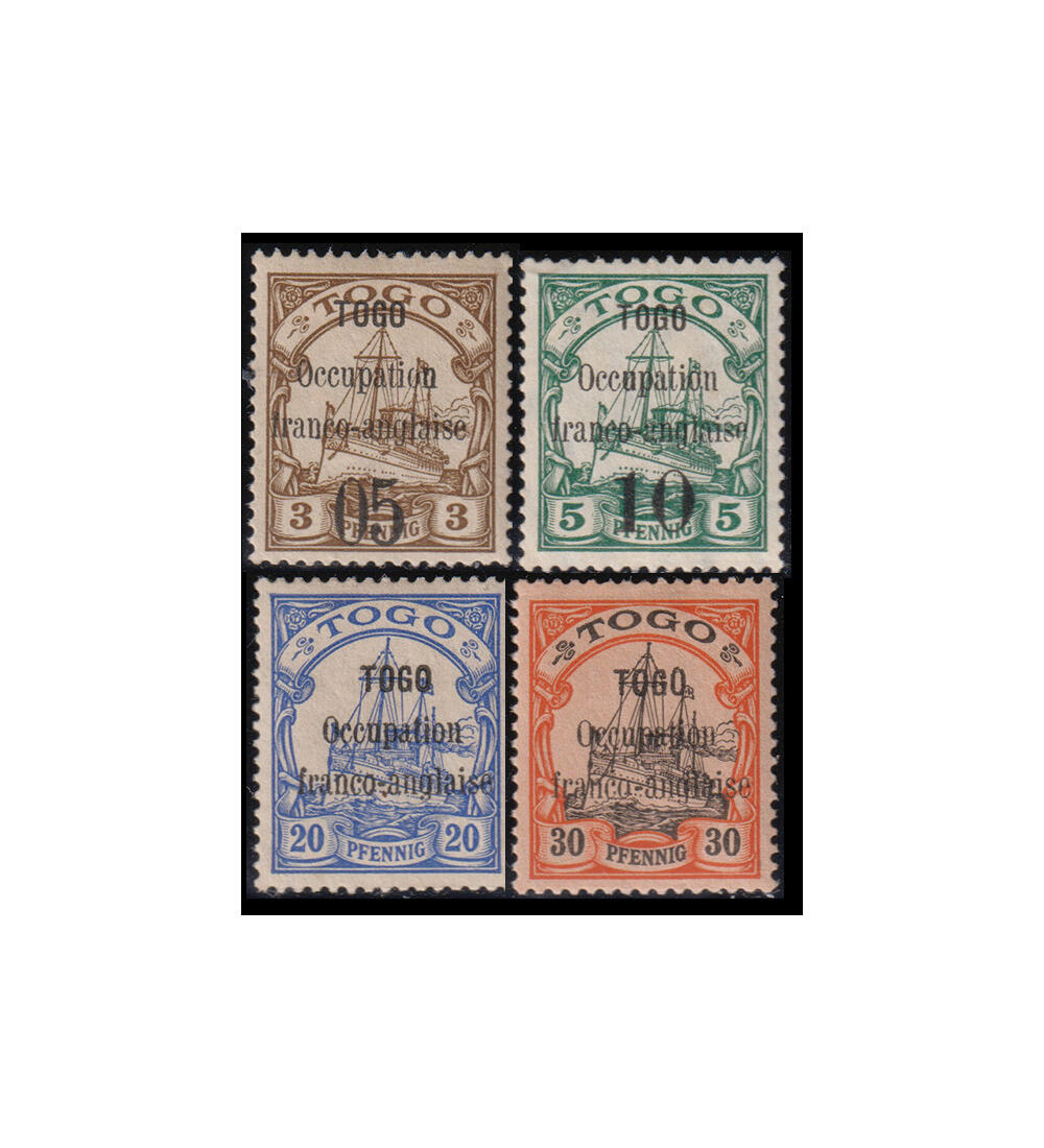 Kolon. Franz�sische Besetzung Togo Nr. 1-5 ohne Nr. 4 ungestempelt