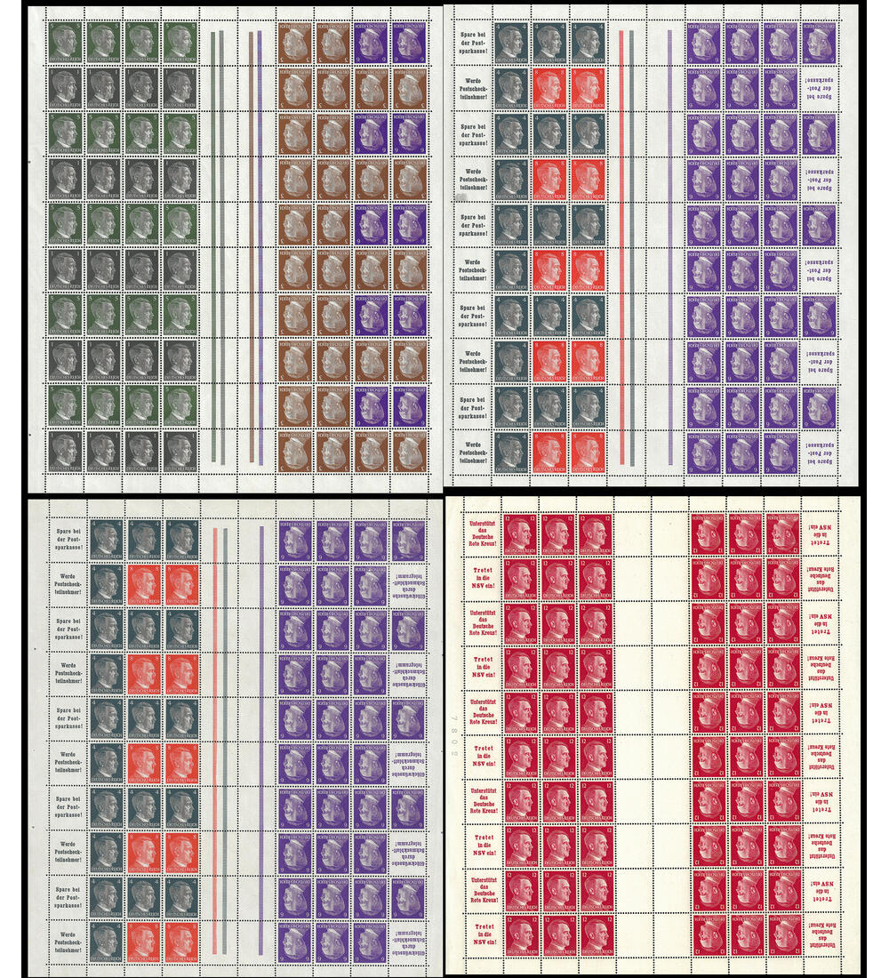 Dt. Reich Markenheftchenbogen MHB 69-72 postfrisch Hitler 1941