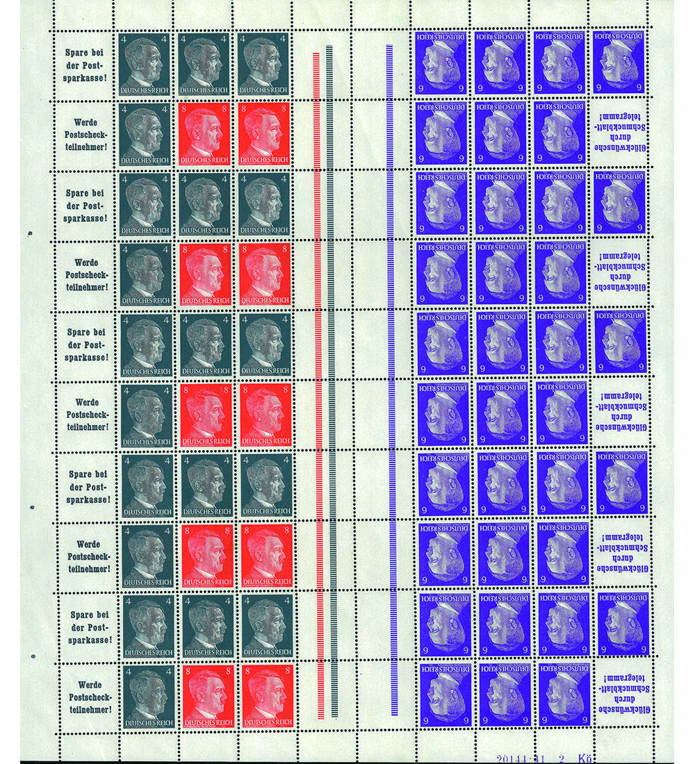 Dt. Reich Markenheftchenbogen MHB 71 mit HAN 20144.41 2 K� postfrisch Hitler 1941