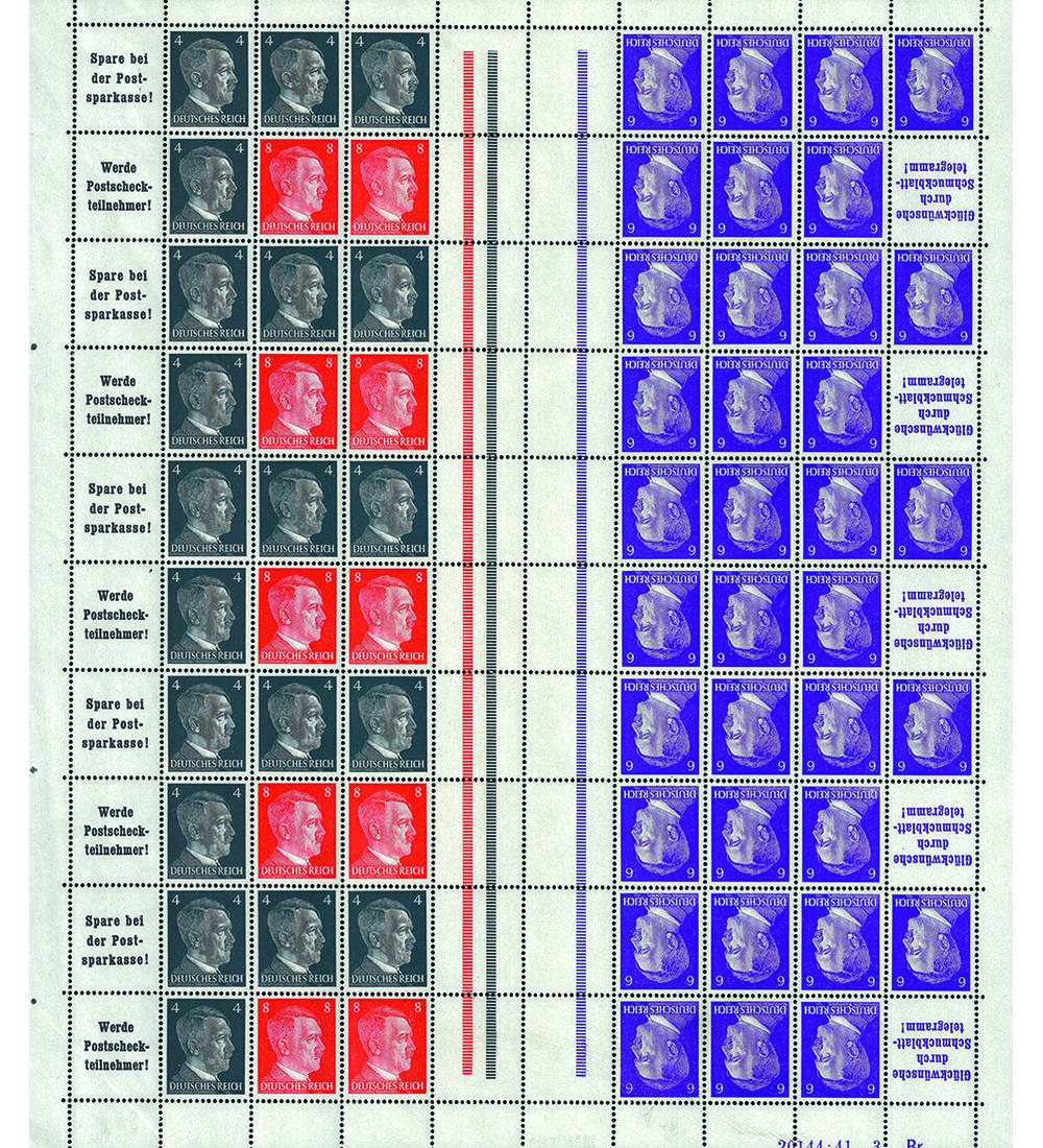 Dt. Reich Markenheftchenbogen MHB 71 mit HAN 20144.41 3 Br postfrisch