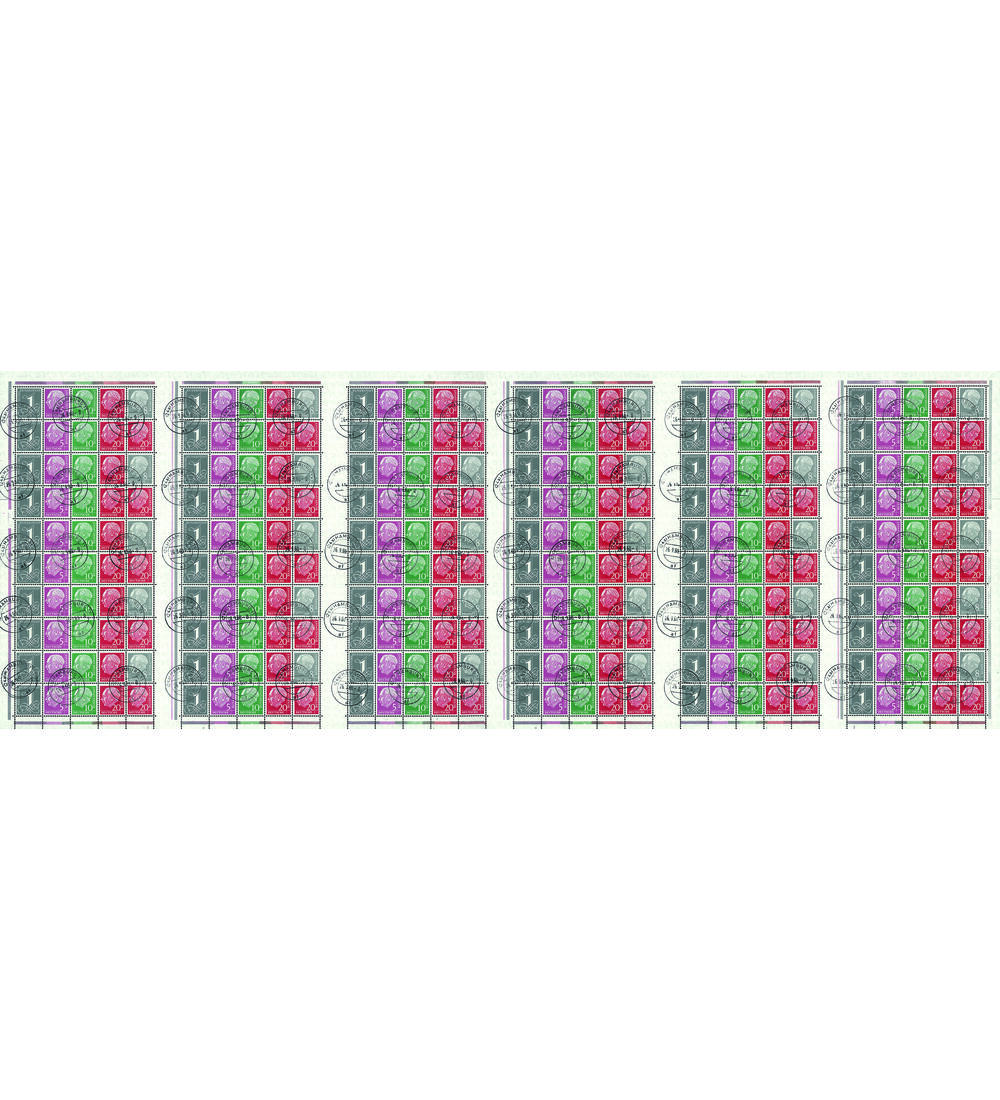 BRD - Markenheftchenbogen MHB 5 Y II gestempelt Heuss liegendes Wasserzeichen