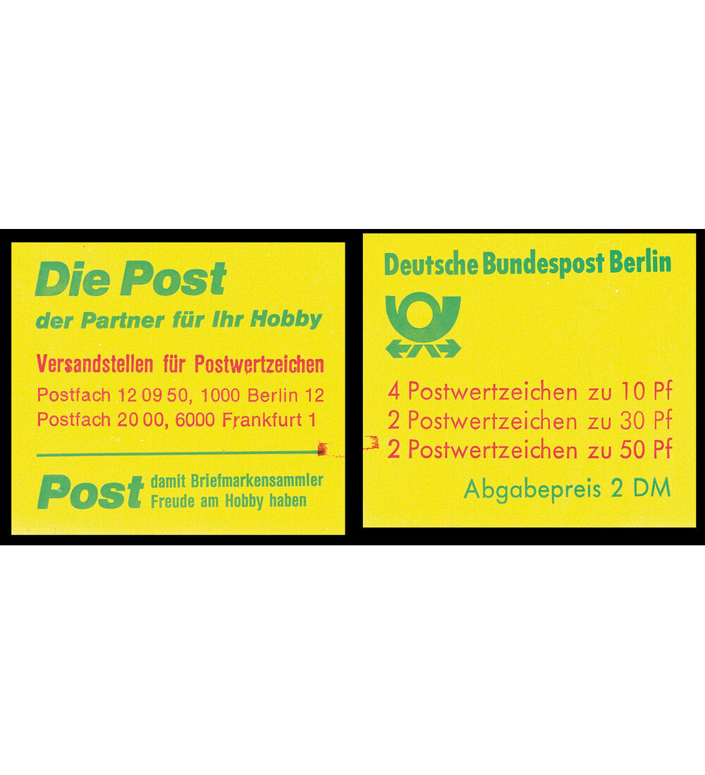 Berlin Markenhefte 11 eb - ed mit Z�hlbalken postfrisch gepr�ft und signiert