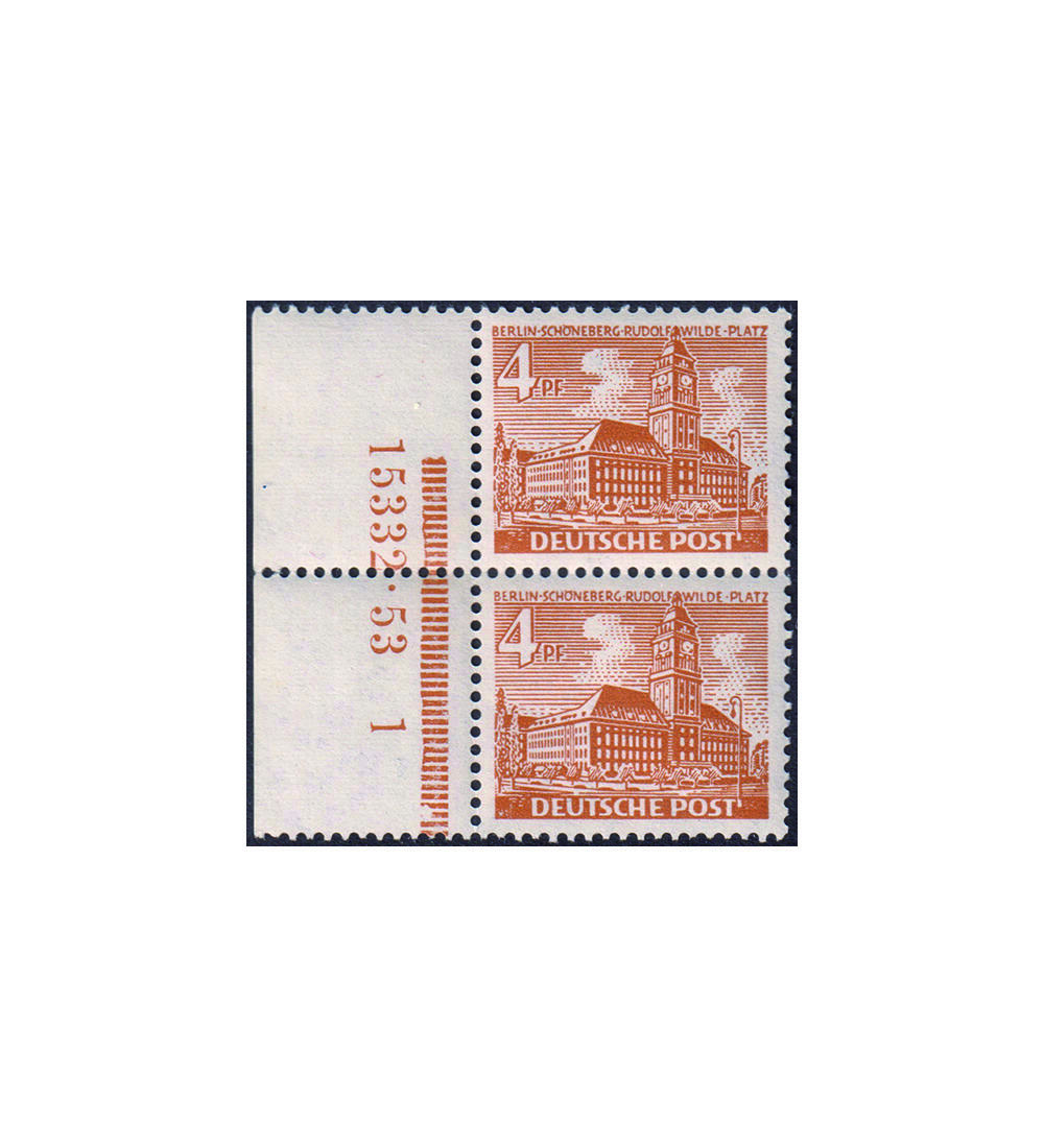 Berlin HAN-Nummer postfrisch Nr. 43 mit HAN 15332.53 1 senkrechtes Paar, Bauten 1949