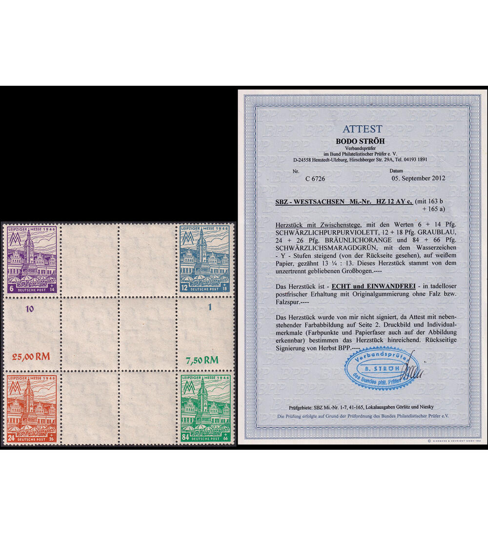 GG Dienstmarke Originalbogen Nr. D 15 postfrisch 5 Zloty-H�chstwert von 1940
