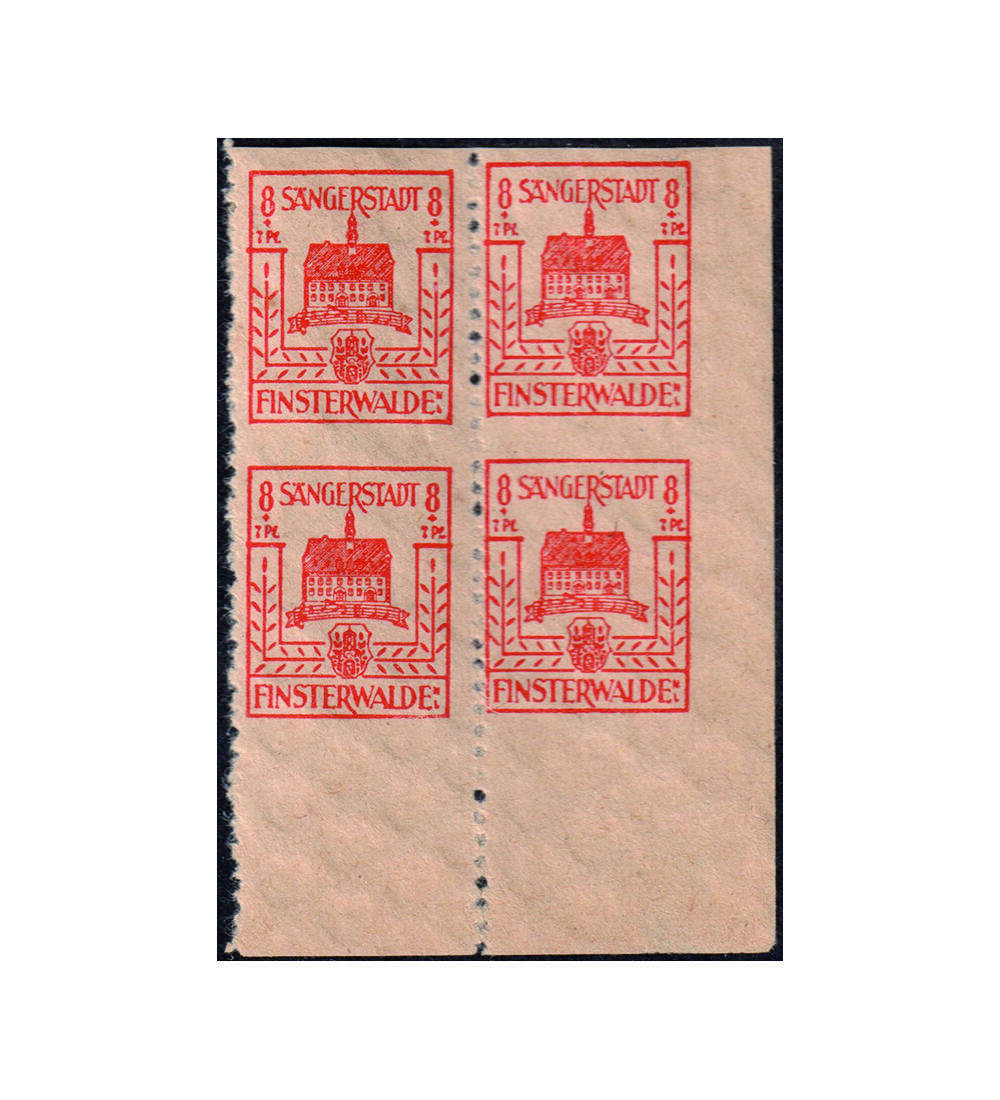 Finsterwalde Versuchsz�hnung 8 Pfennig-Ausgabe postfrischer Eckrand-Viererblock