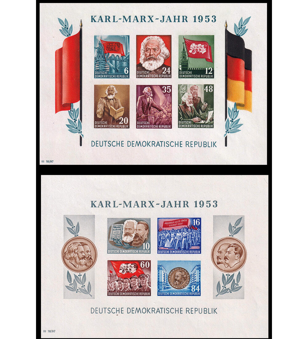 DDR Block 8/9 Y II postfrisch gepr�ft und signiert Marx - Blockpaar