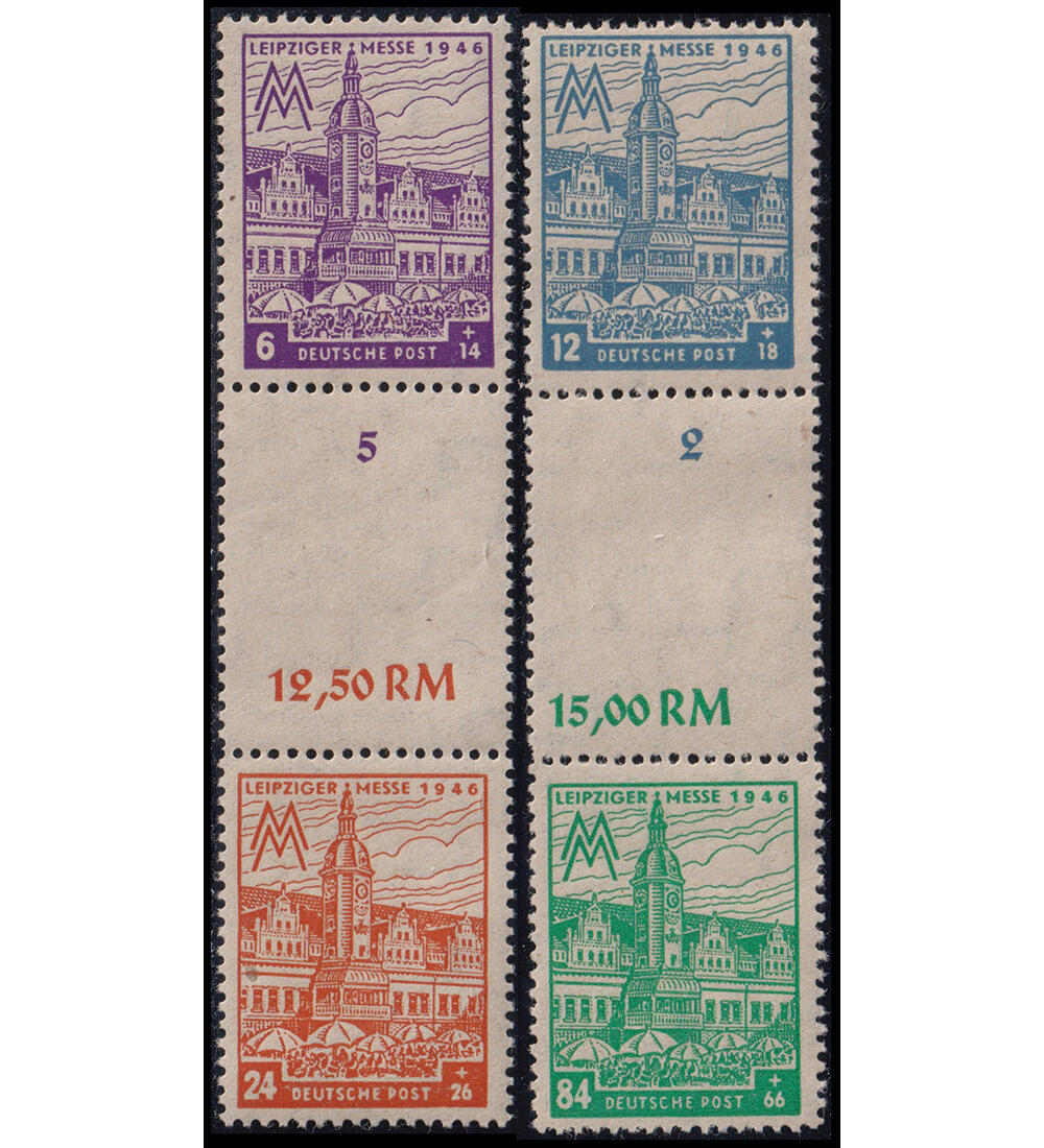 SBZ Zusammendrucke S Zd 7/8 AY postfrisch Leipziger Messe 1946