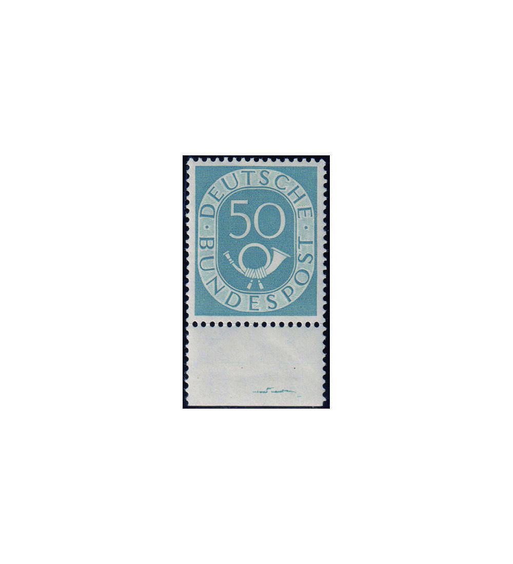BRD Posthorn postfrisch Nr. 134 mit Farbmarkierung am Unterrand, gepr�ft Schlegel
