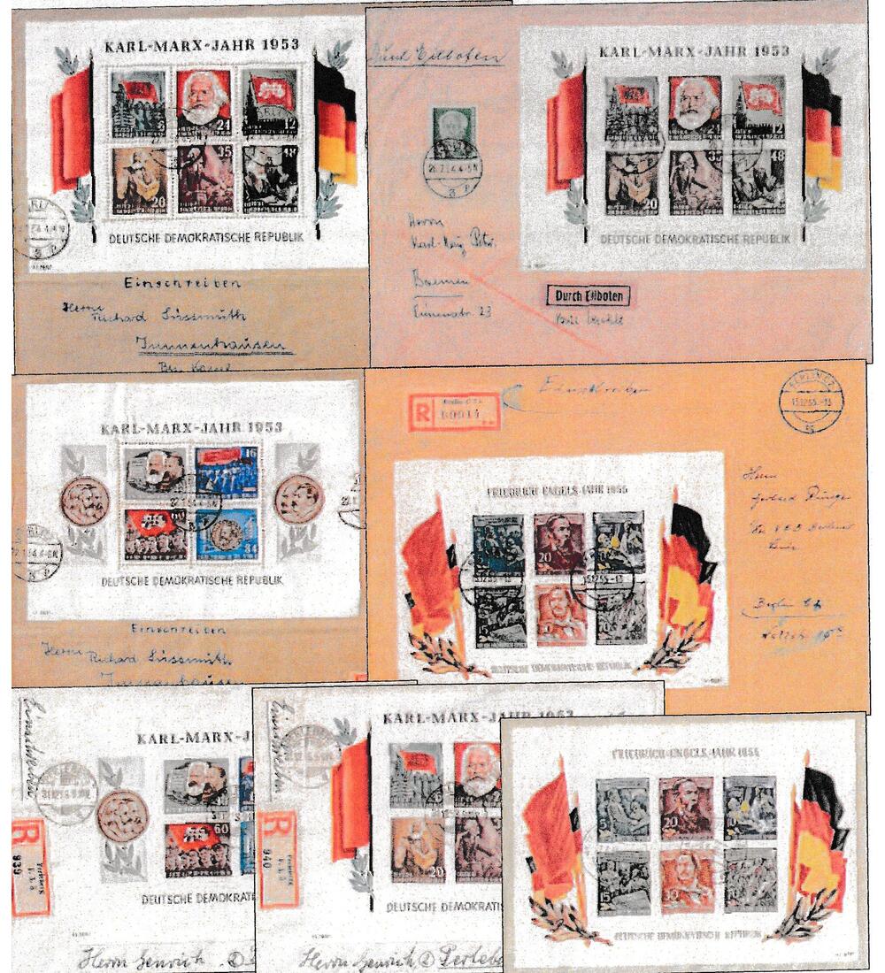 DDR - Blockbriefe mit Block 8/9 A/B und 13 gepr�ft u. signiert oder FB
