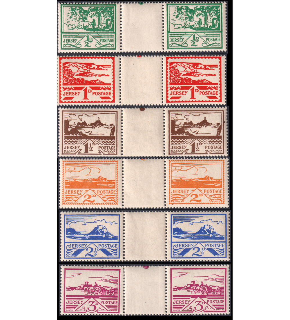 Deutsche Besetzung Jersey Nr. 3-8 ZW postfrisch Ansichten von Jersey 1943