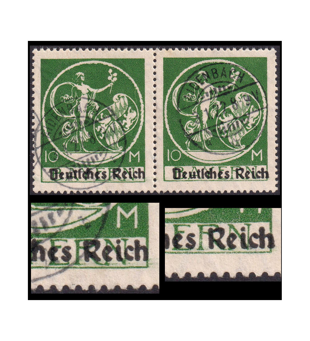 Deutsches Reich 10 Mark Nr. 137 gestempeltes Paar mit beiden Typen