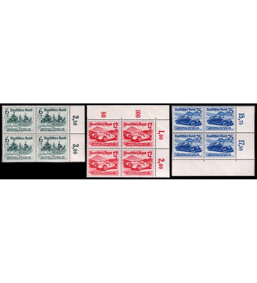 Dt. Reich Nr. 686-688 postfr. verschiedene Viererbl�cke